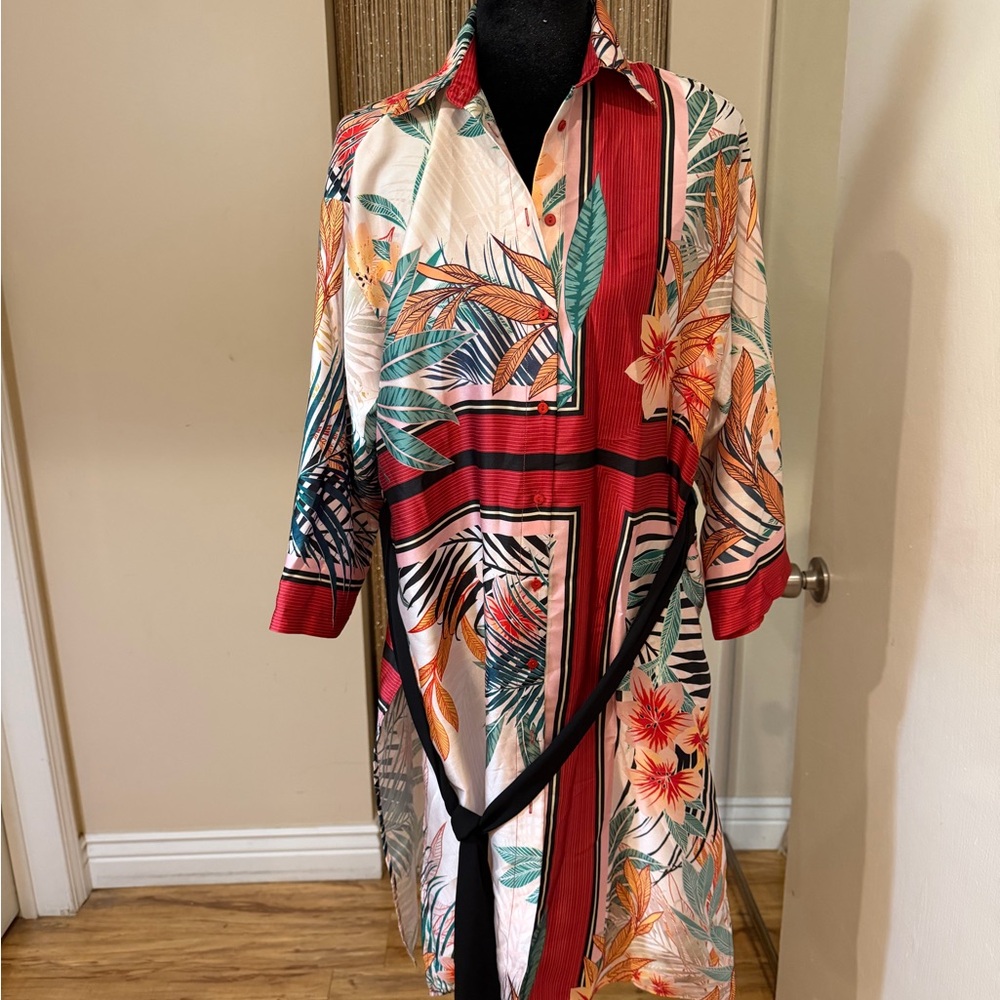 Zara Multicolor Tropical Print Women's Robe - Picture 6 of 7